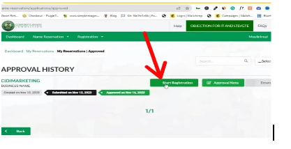 online registration of business name