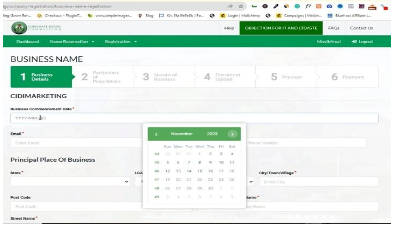 online registration of business name